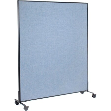 Interion By Global Industrial Interion Mobile Office Partition Panel, 60-1/4inW x 75inH, Blue 694963MBL